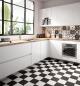 Preview: Sant Agostino Patchwork B&W White Naturale Boden- und Wandfliese 20x20 cm