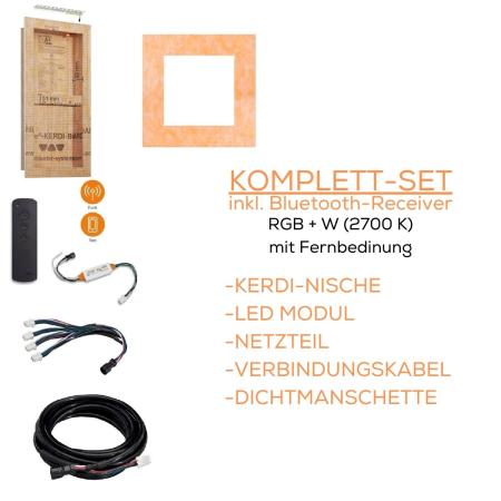 Schlüter LIPROTEC EASY Nischen-Set 305x711mm RGB+W mit Bluetooth-Receiver