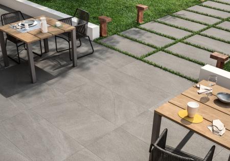 Cotto d'Este Limestone Oyster Fiammata Terrassenplatte 60x120 cm 