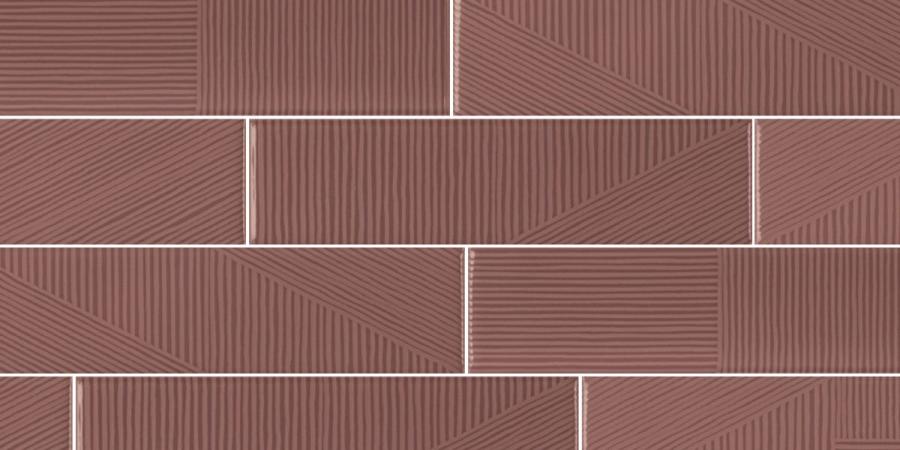 Sant Agostino Decorline Mauve Lucida Stripebrick 7,3x30 cm