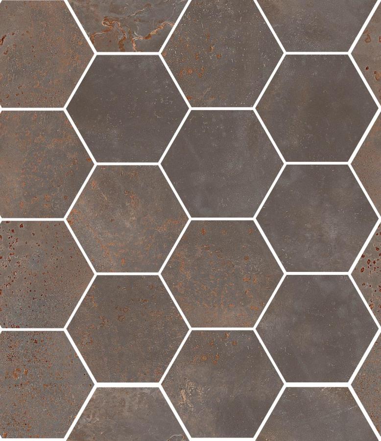 Sant Agostino Oxidart Iron Naturale Mosaik Hexagon 26x30 cm