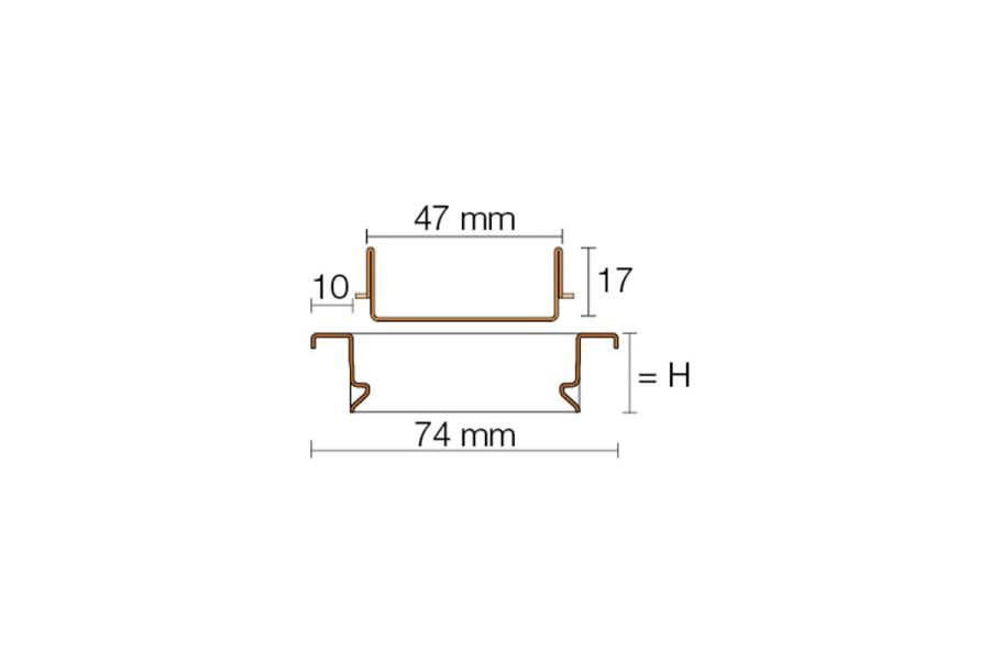 Schlüter KERDI-LINE-C 19 mm Rinnenabdeckung FRAMED TILE Creme 60 cm