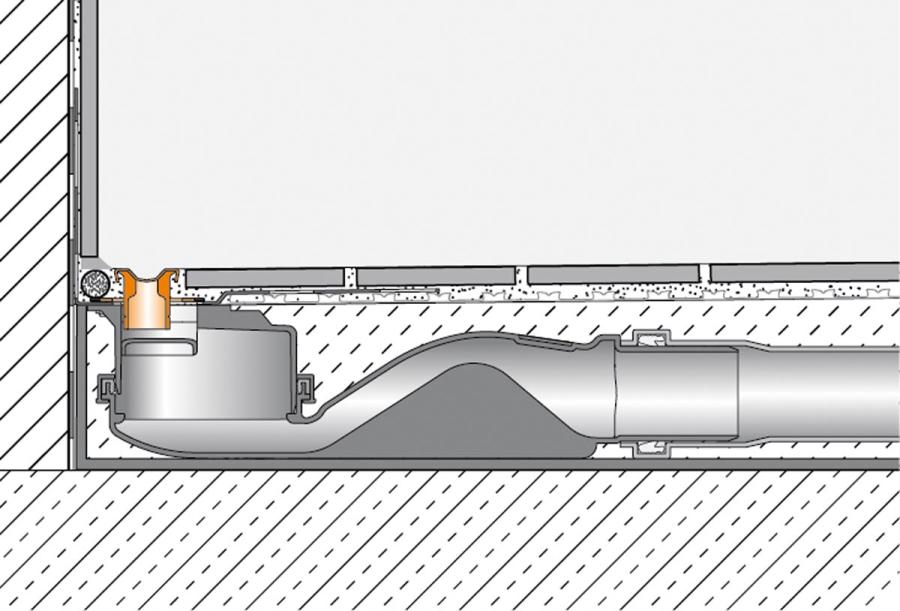 Schlüter KERDI-LINE-VARIO Entwässerungsprofil 180 cm COVE 34 Beigegrau